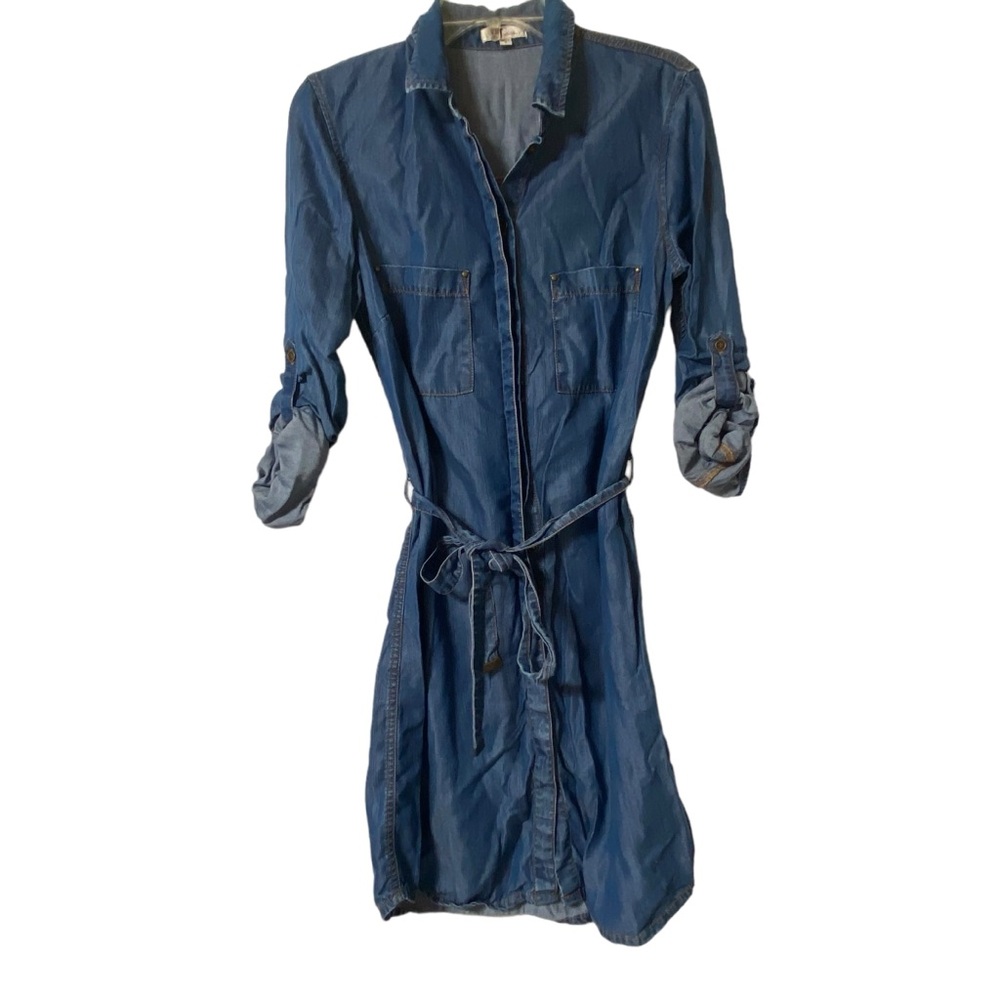 Kut from the Kloth Long Sleeve Chambray Denim Dress Size Small